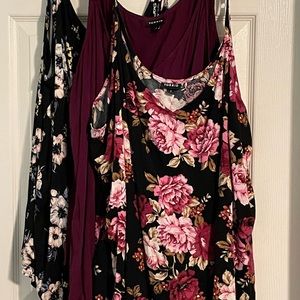 Torrid BUNDLE Ava Challis Cami Size 4 (4X, 26W) Set of 3, 2 floral, 1 solid.